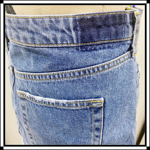 RIVER ISLAND Patchwork Denim A-Line Mini Skirt - US 10 - Picture 4 of 10